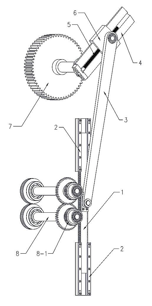 Variable-speed moving mechanism of rack of coiling machine