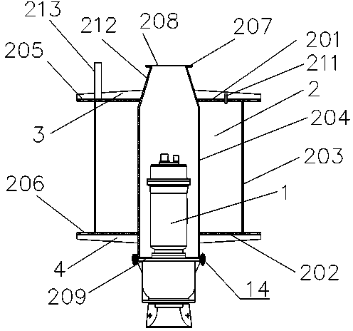 Floating cabin type submersible electric pump for water and installation method for same