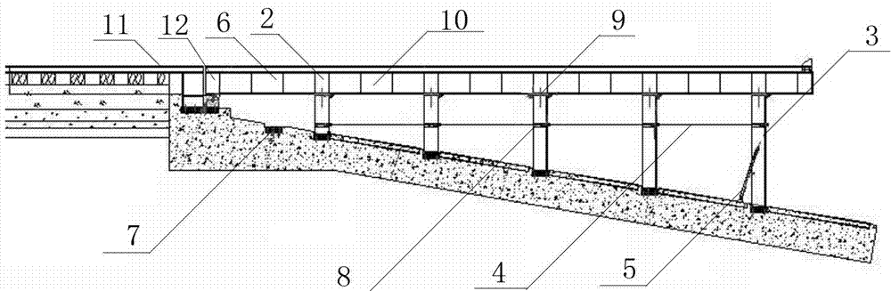 Comb tooth pillar device for ship launching