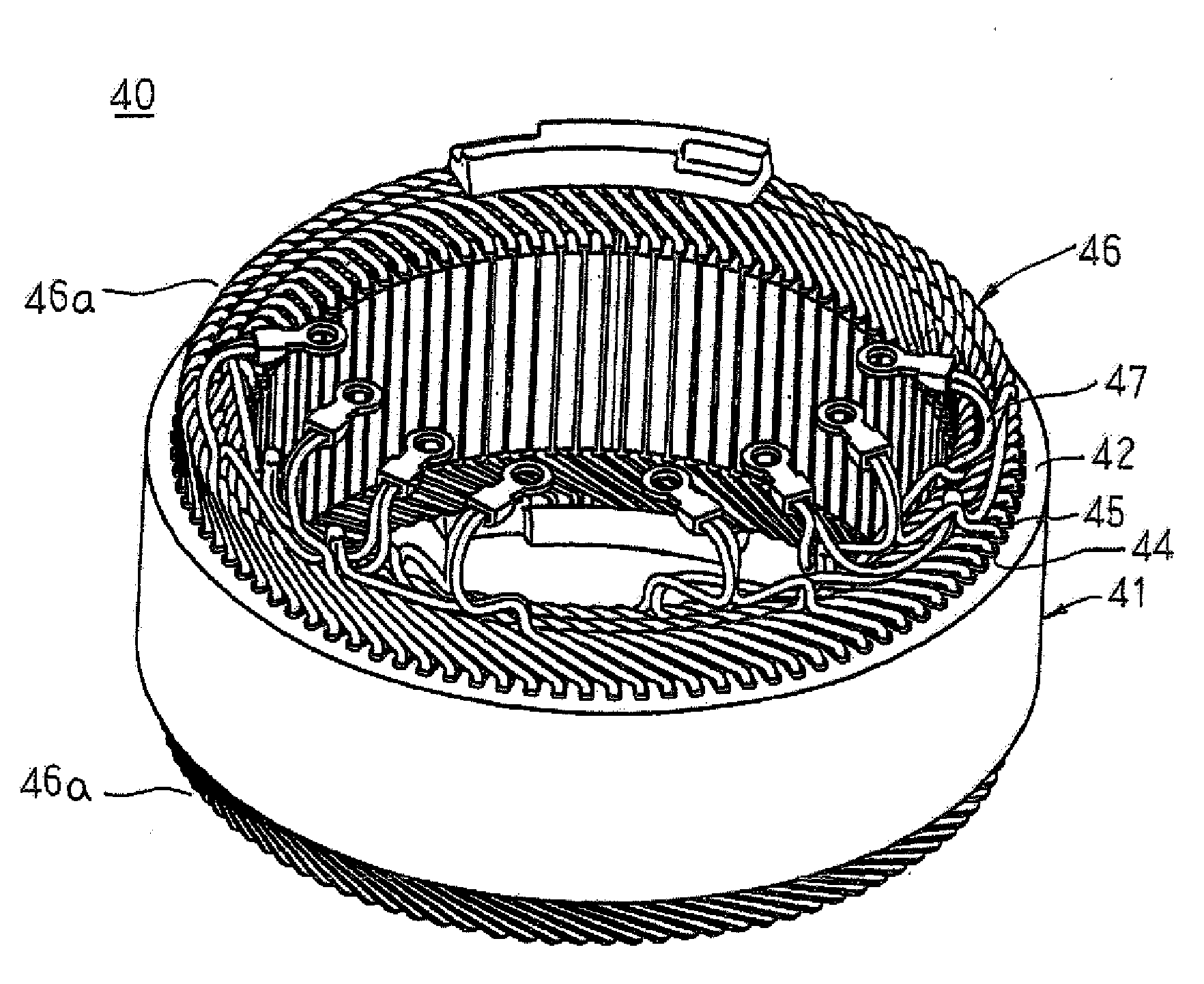 Dynamoelectric coil portion insulating construction