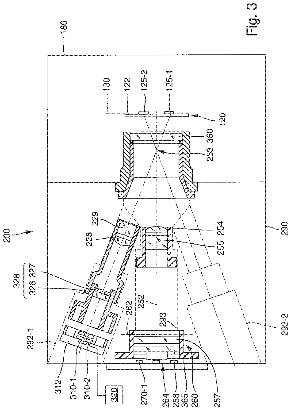 Portable device for detecting explosive substances comprising a device for generating and measuring the emission of an indicator