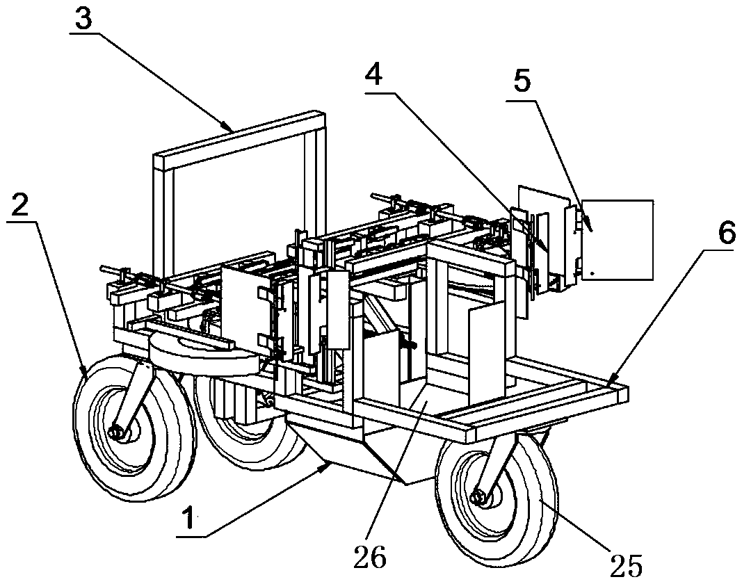 Adaptive double-row pineapple automatic harvester and harvesting method thereof