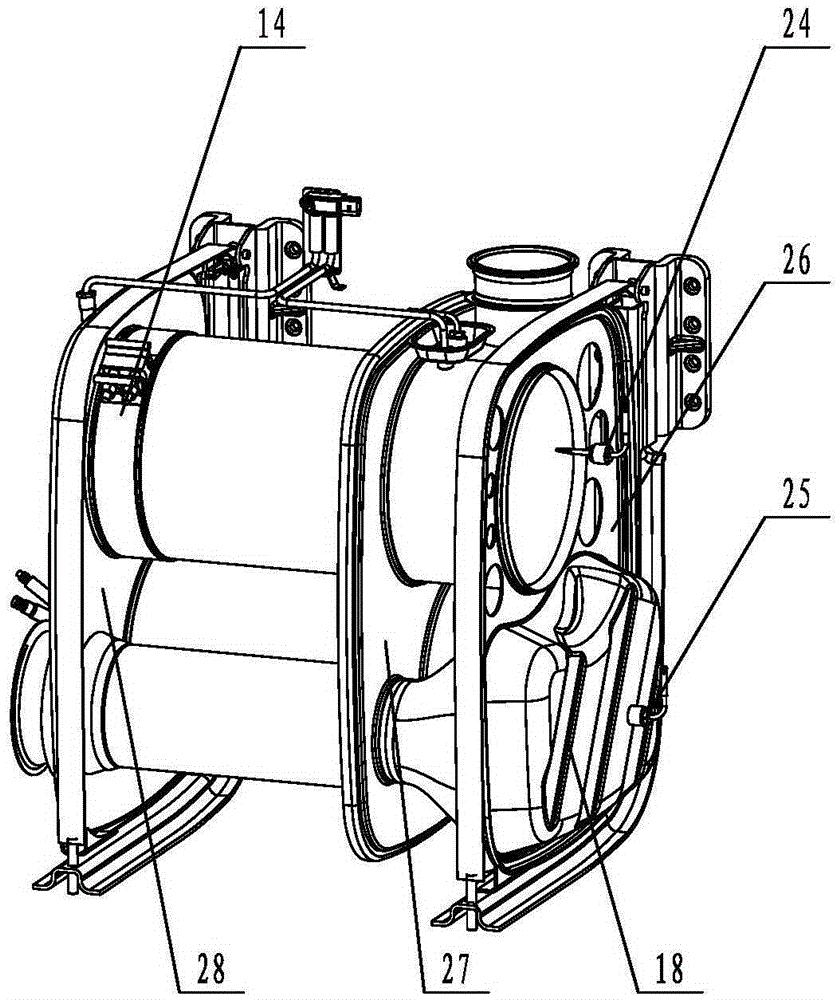 Box type post processing assembly for diesel vehicle