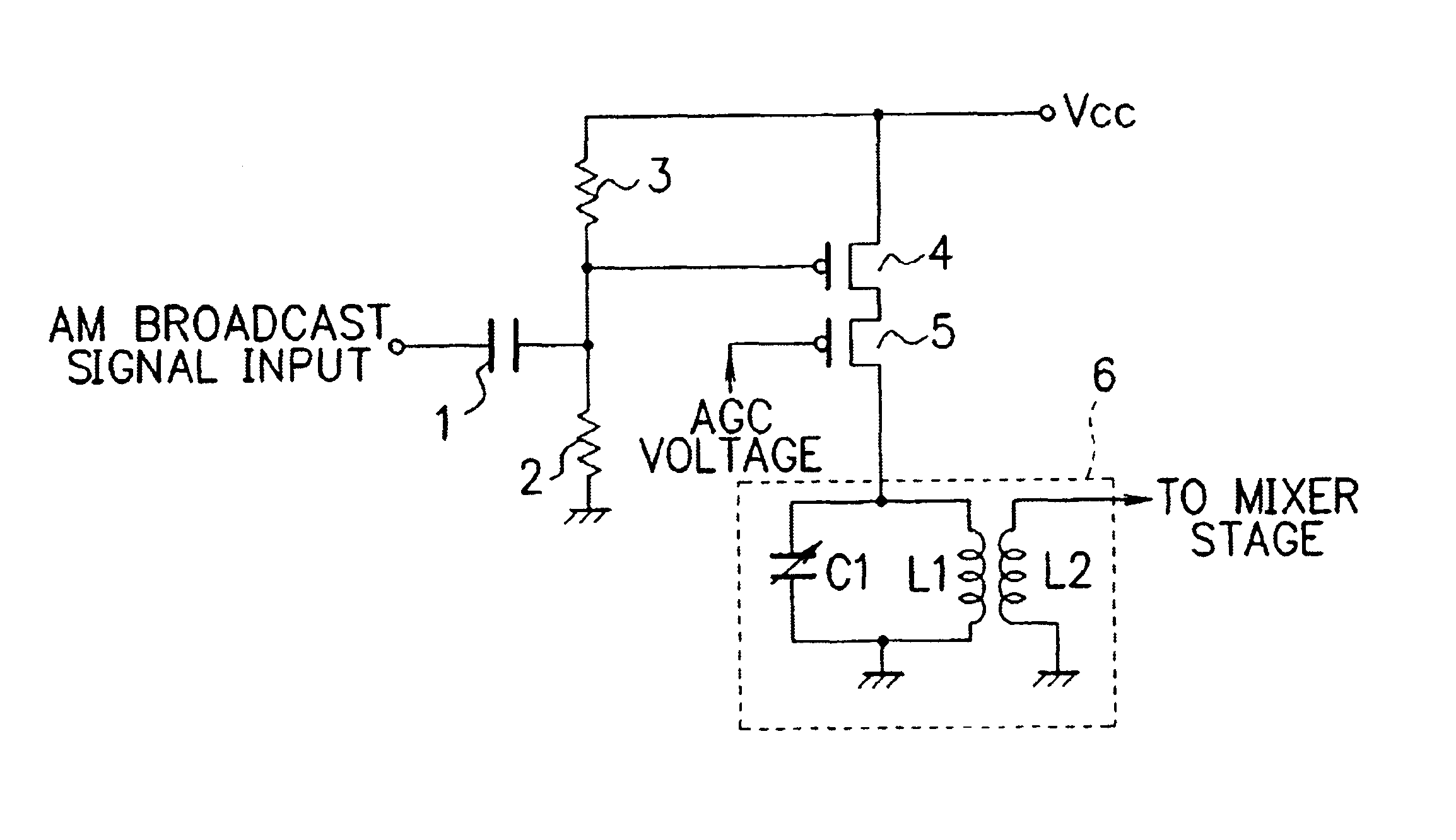 Amplifier circuit for AM broadcasting