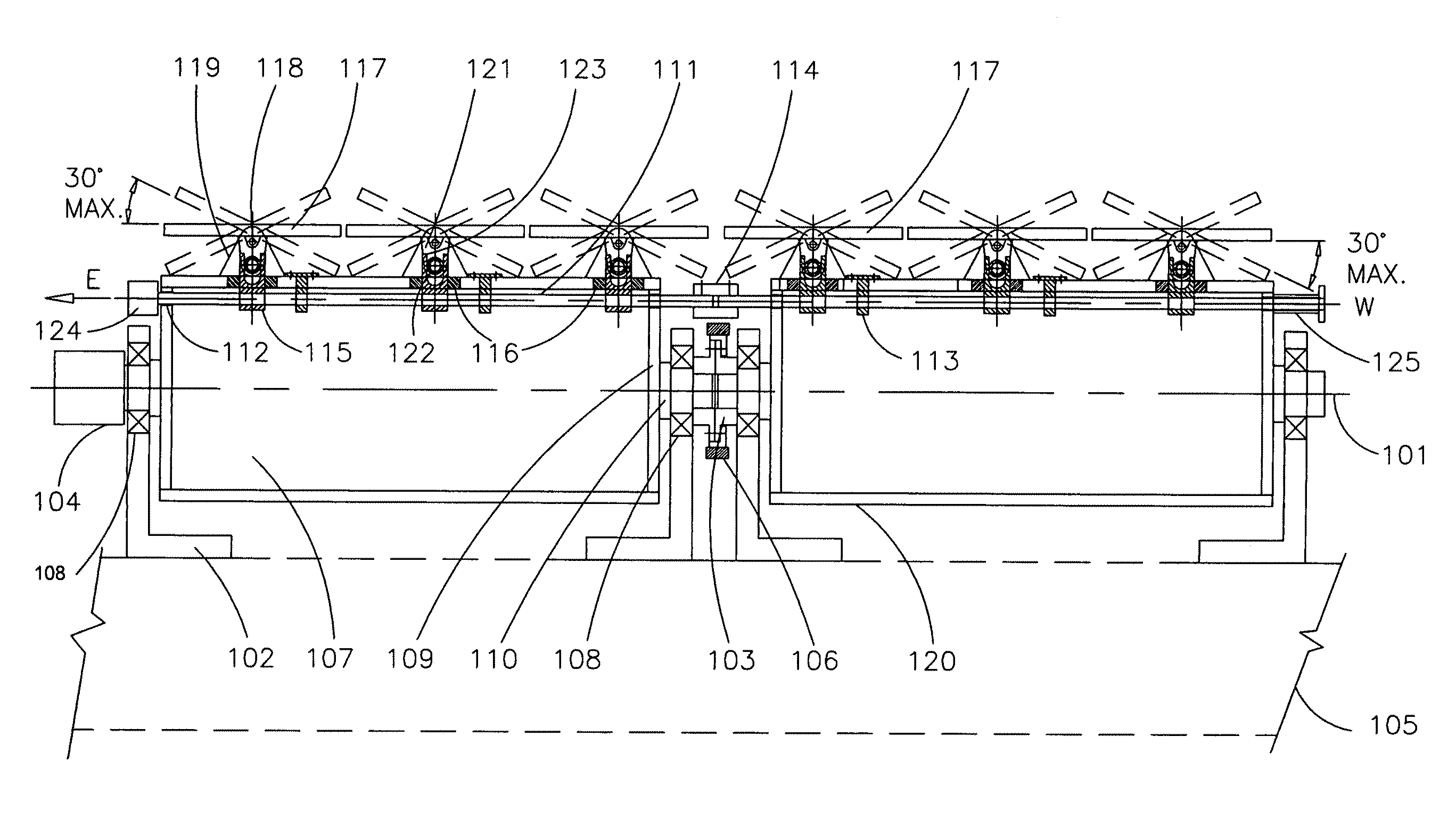 Solar central receiver system employing common positioning mechanism for heliostats