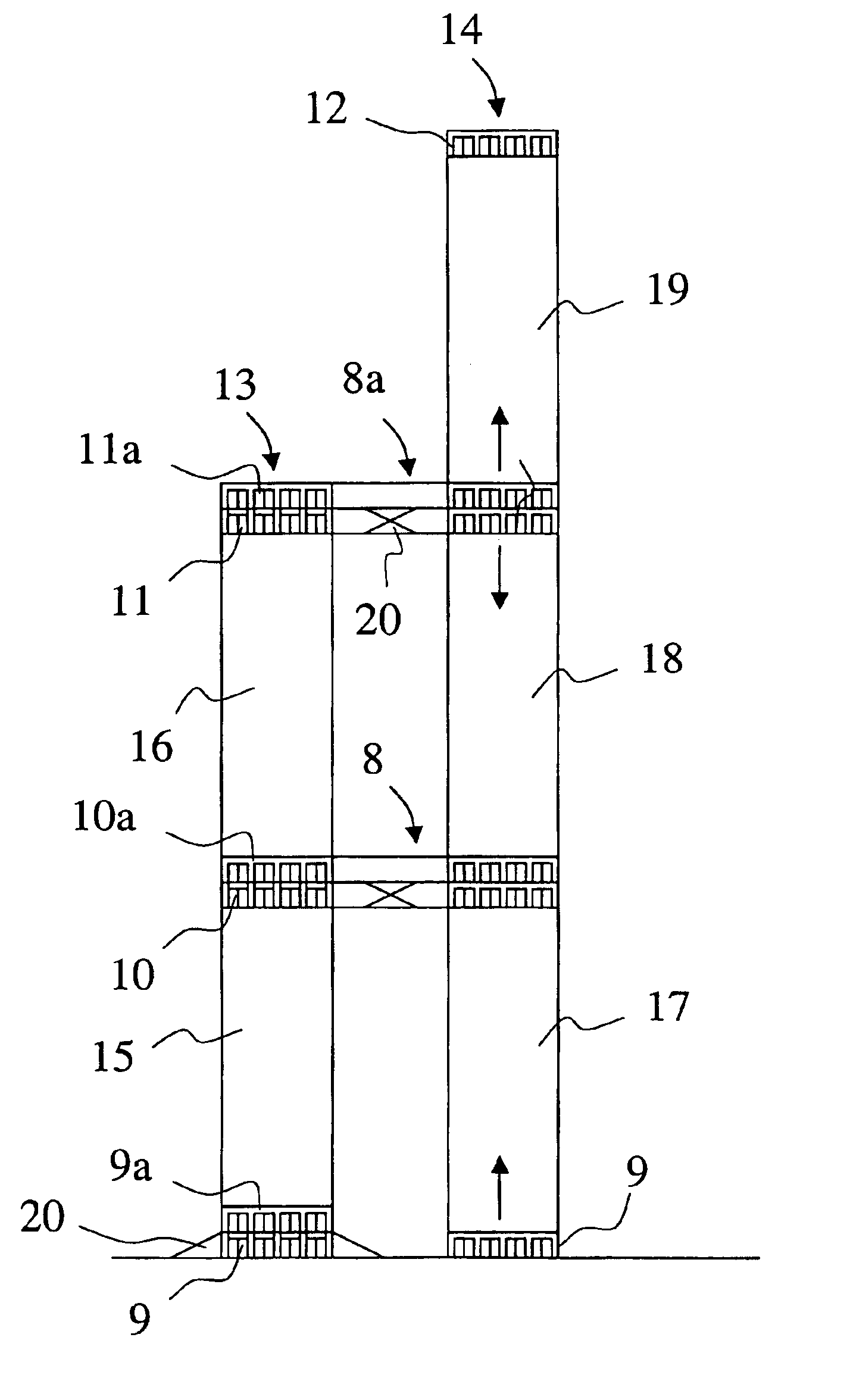 Elevator system with one or more cars moving independently in a same shaft