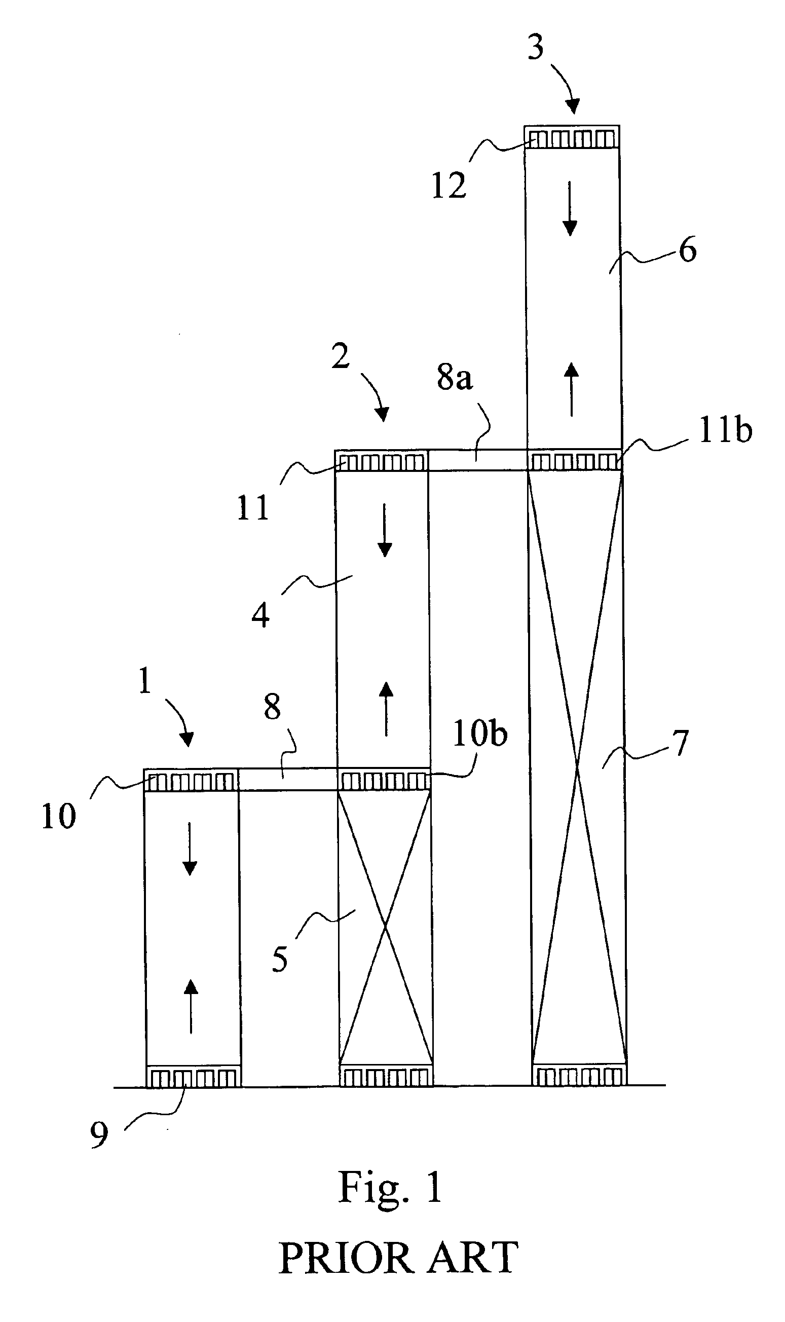 Elevator system with one or more cars moving independently in a same shaft