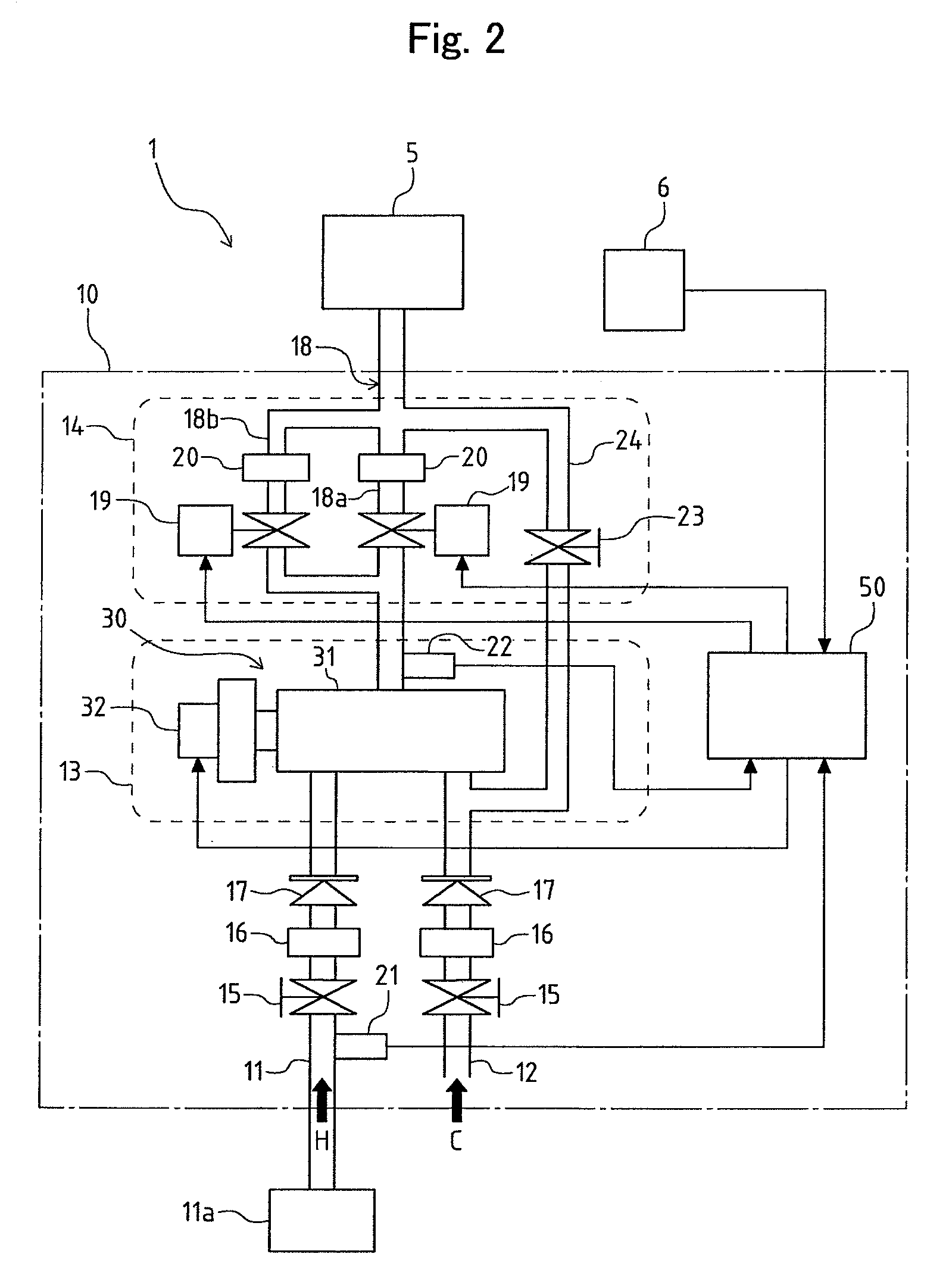 Water-and-hot-water mixing device