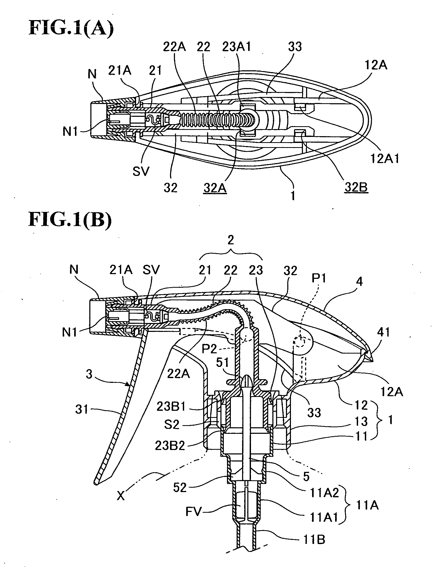 Trigger type pump dispenser