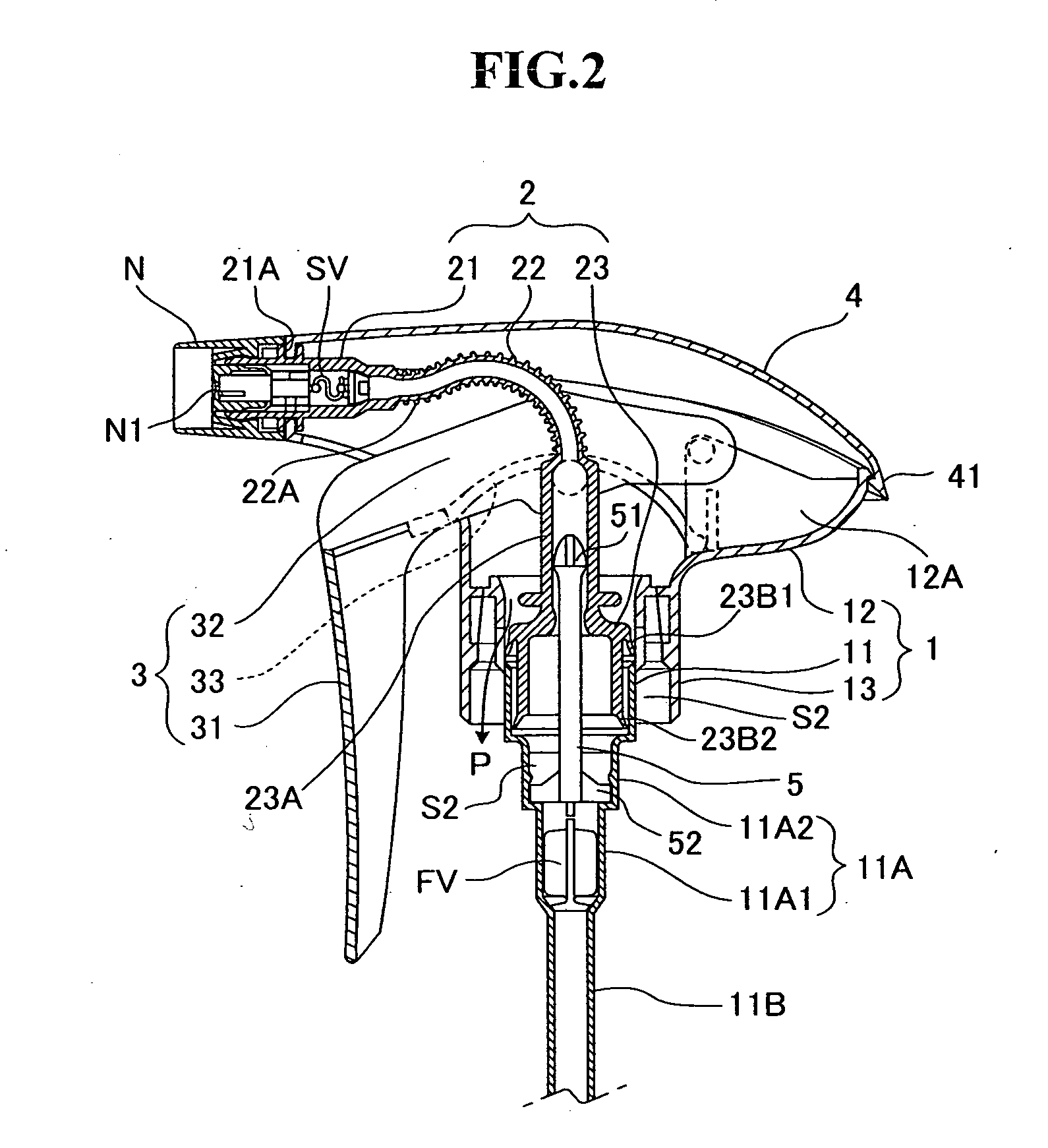 Trigger type pump dispenser