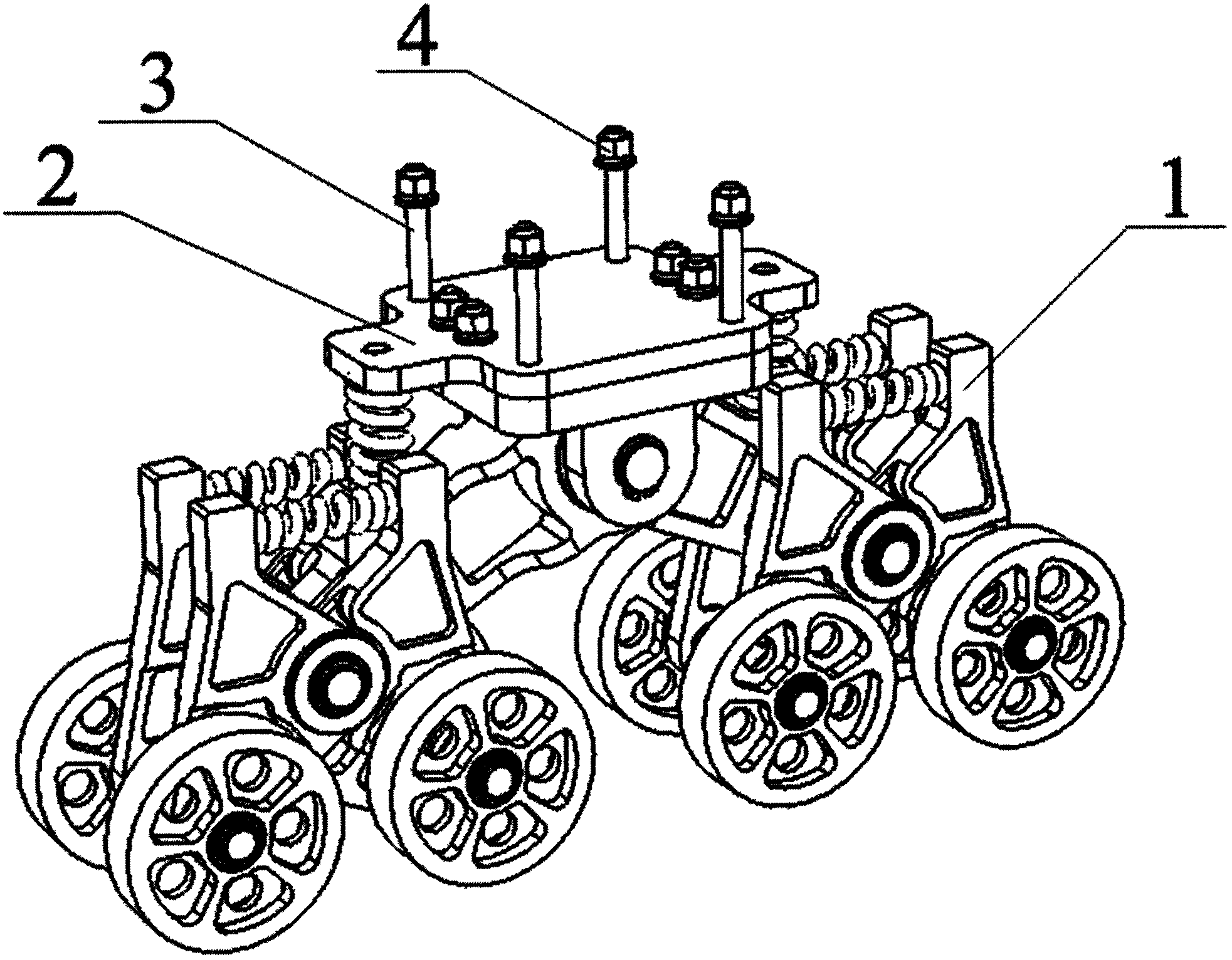 Bearing and damping device for crawler-type locomotive platform