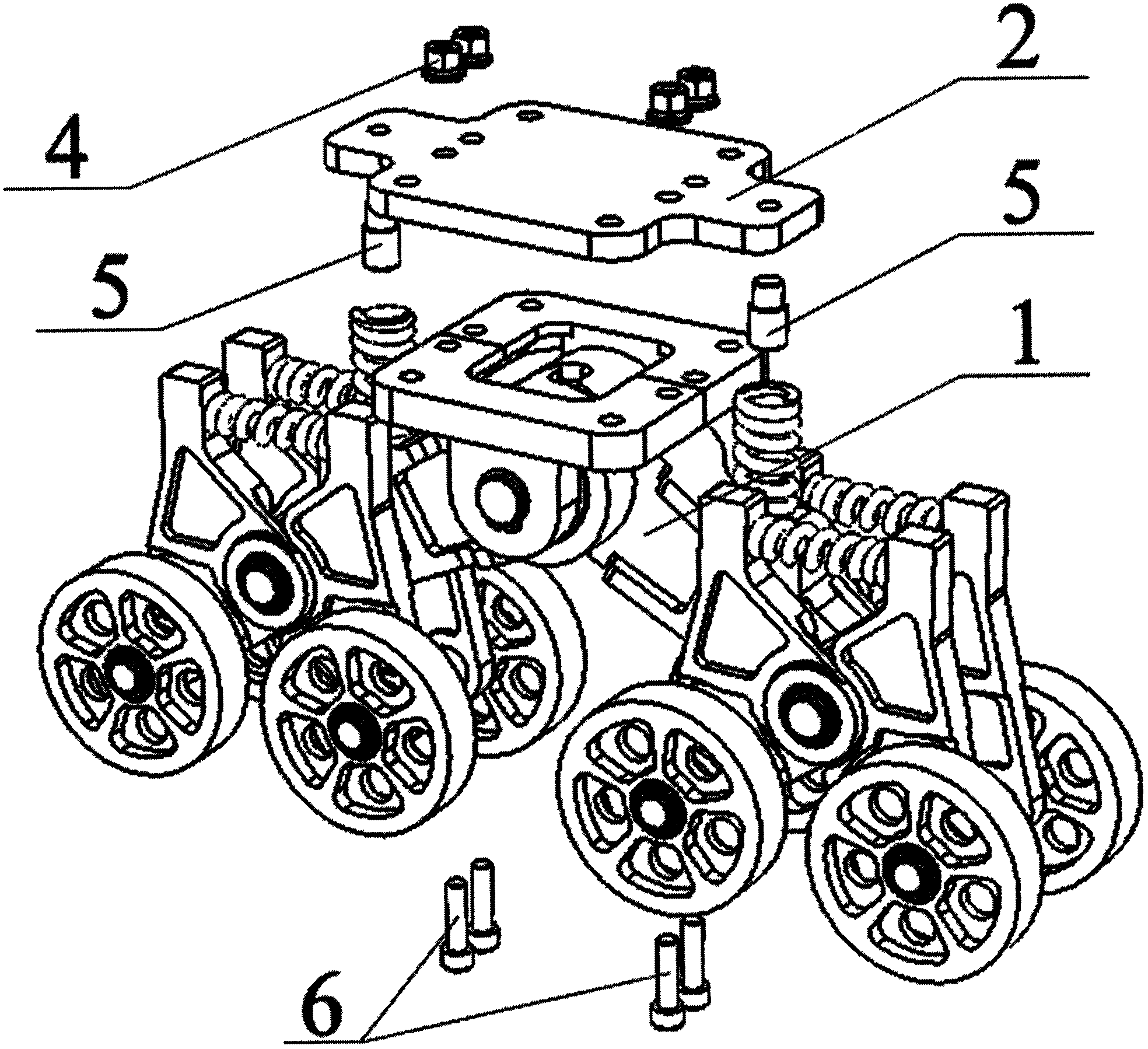 Bearing and damping device for crawler-type locomotive platform