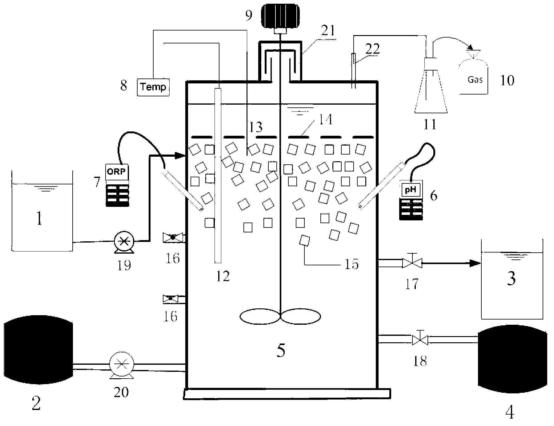 Method for treating high-content ammonia and nitrogen for shortcut nitrification to discharge effluent by coupling simultaneous denitrification of sludge fermentation with autotrophic nitrogen removal