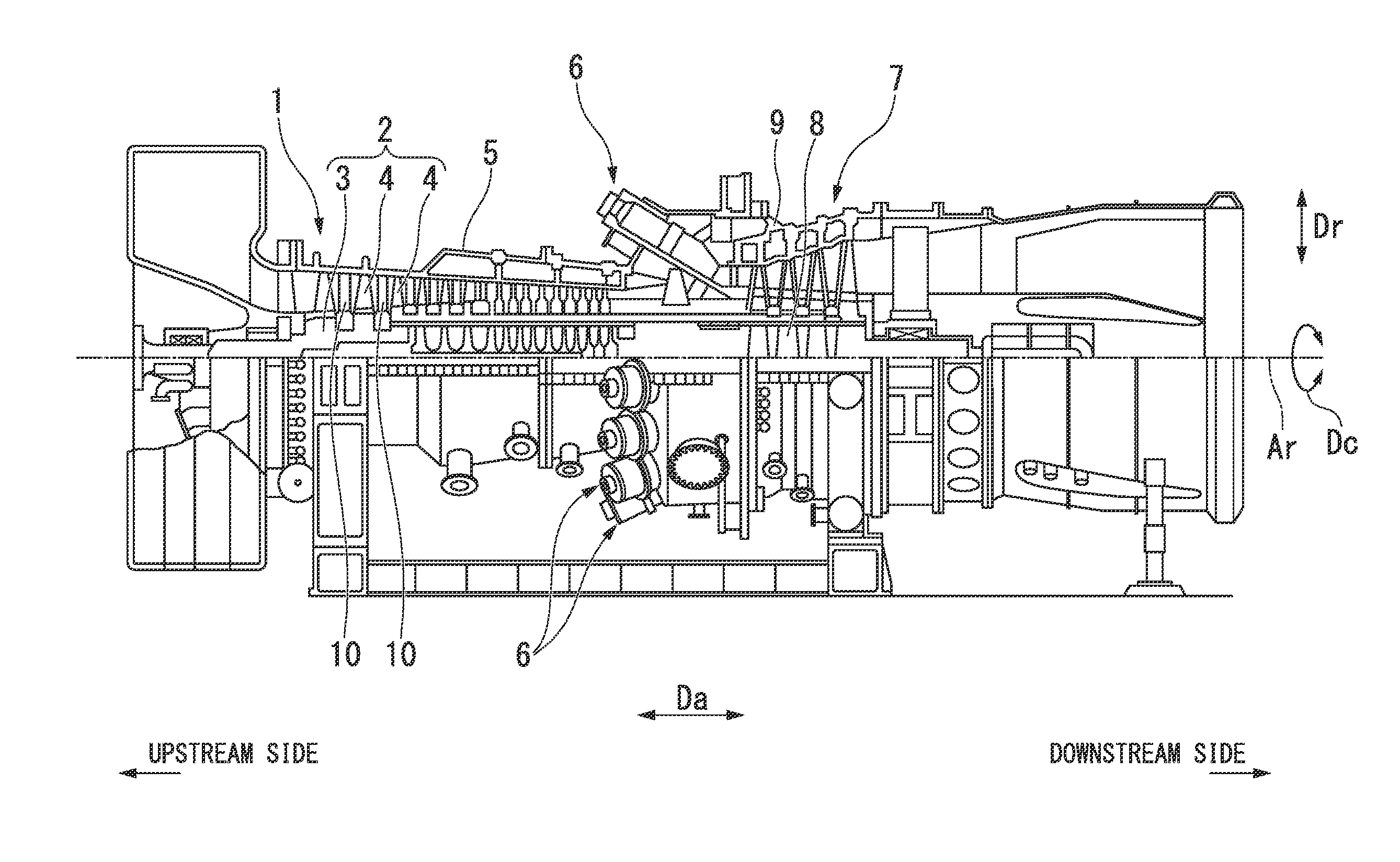 Vane segment and axial-flow fluid machine including the same