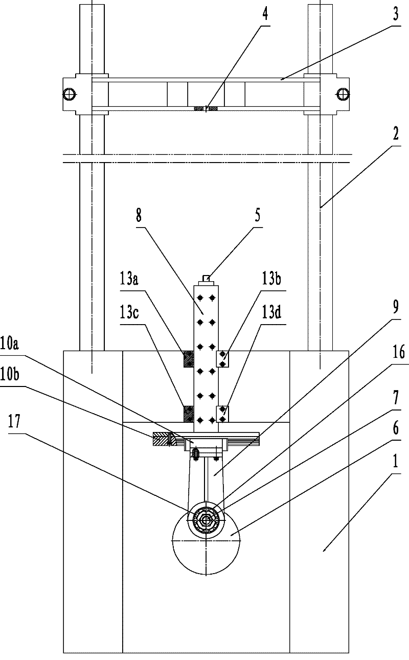 Vehicle shock absorber test-bed by adopting sine transmission device