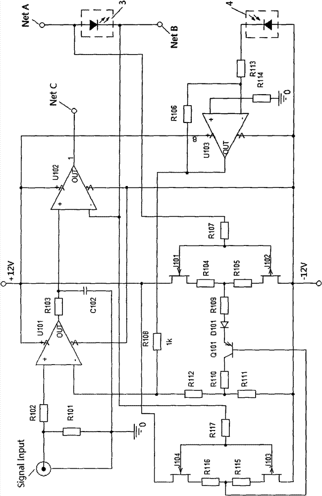 Composite feedback light intensity modulation system of optical address potentiometric transducer