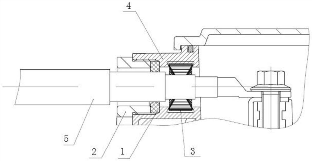 High-voltage shielding cable connector structure of motor controller