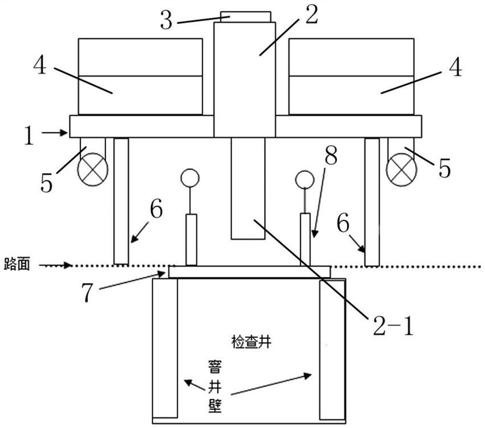 Field detection device for comprehensive bearing capacity of urban road inspection well system