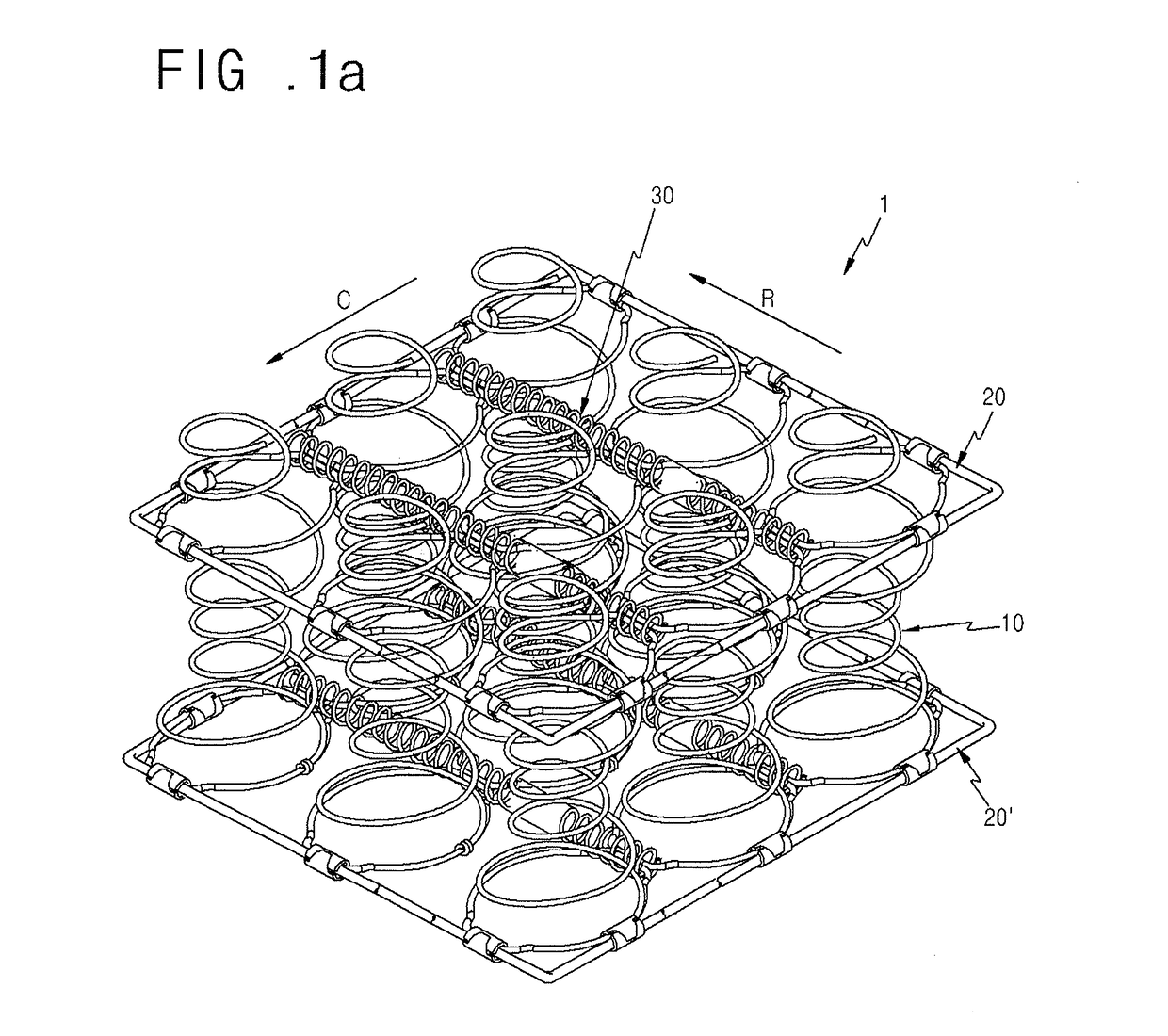 High Tension Coil Spring Structure for Bed Mattress having Means for Preventing Friction Noise