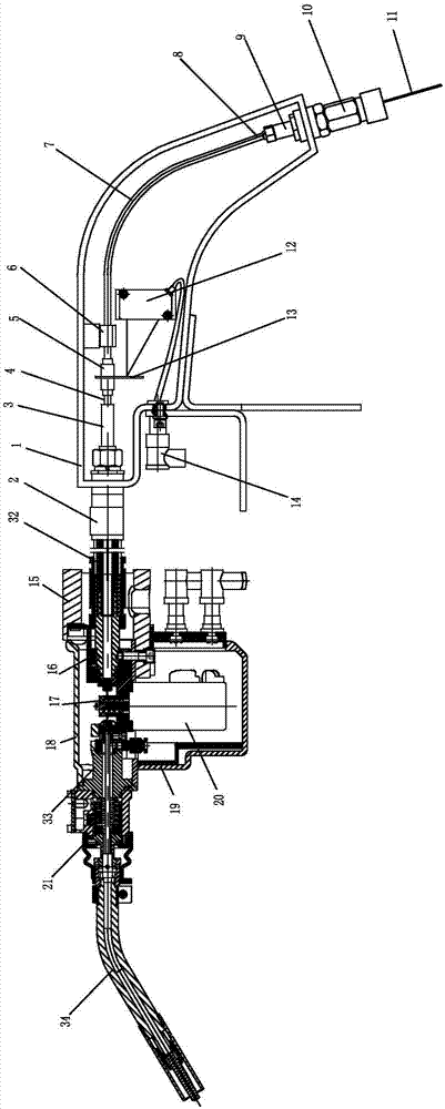 Servo wire feeding device for automatic welding robot