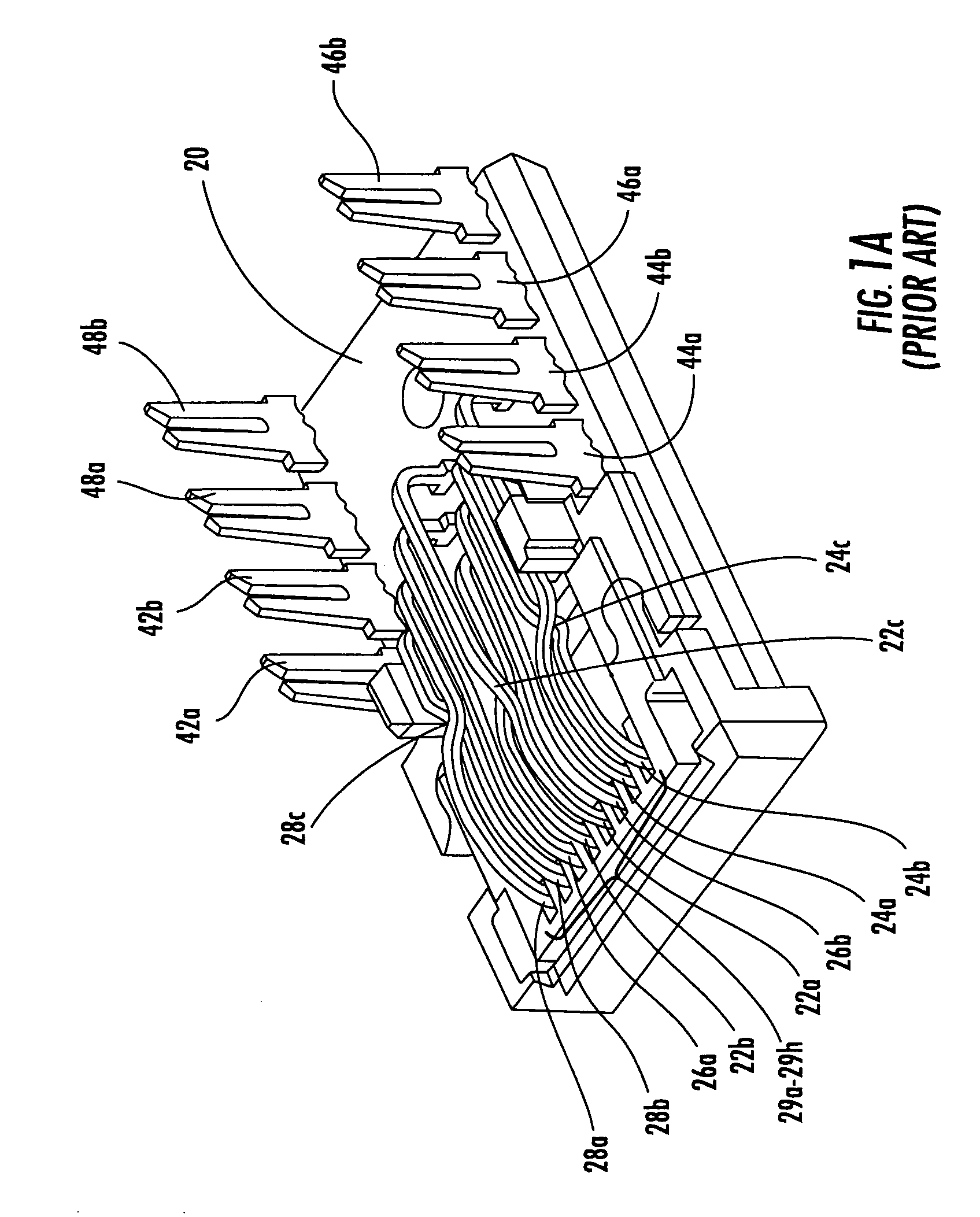 Communications jack with compensation for differential to differential and differential to common mode crosstalk