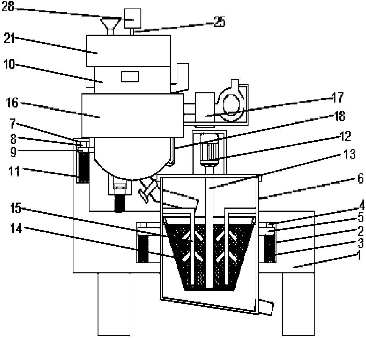 Enzymatic hydrolysis tank device capable of realizing uniform charging