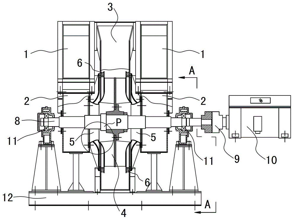 Double intake high-pressure large flow rate cement kiln centrifugal fan