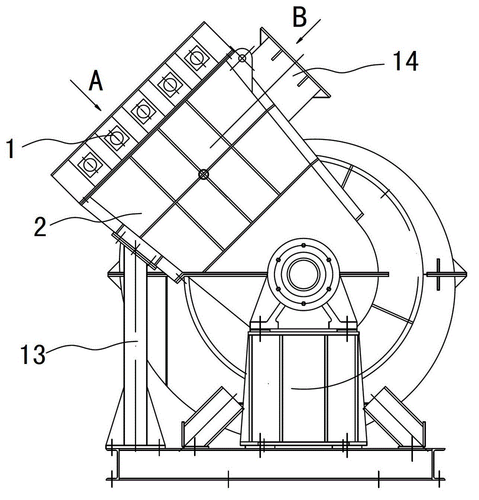 Double intake high-pressure large flow rate cement kiln centrifugal fan