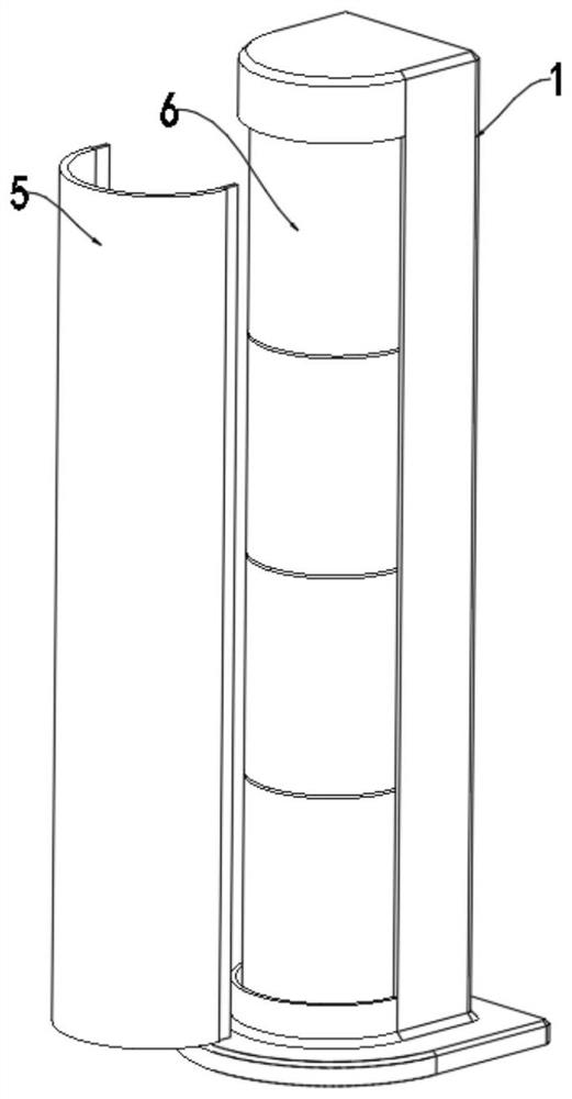 Pedestrian warning stand column all-in-one machine convenient to maintain