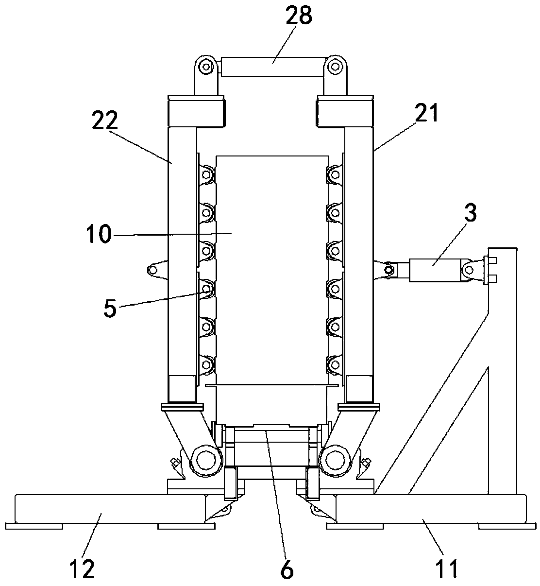 Plate snapping machine and aerated concrete blank manufacturing device