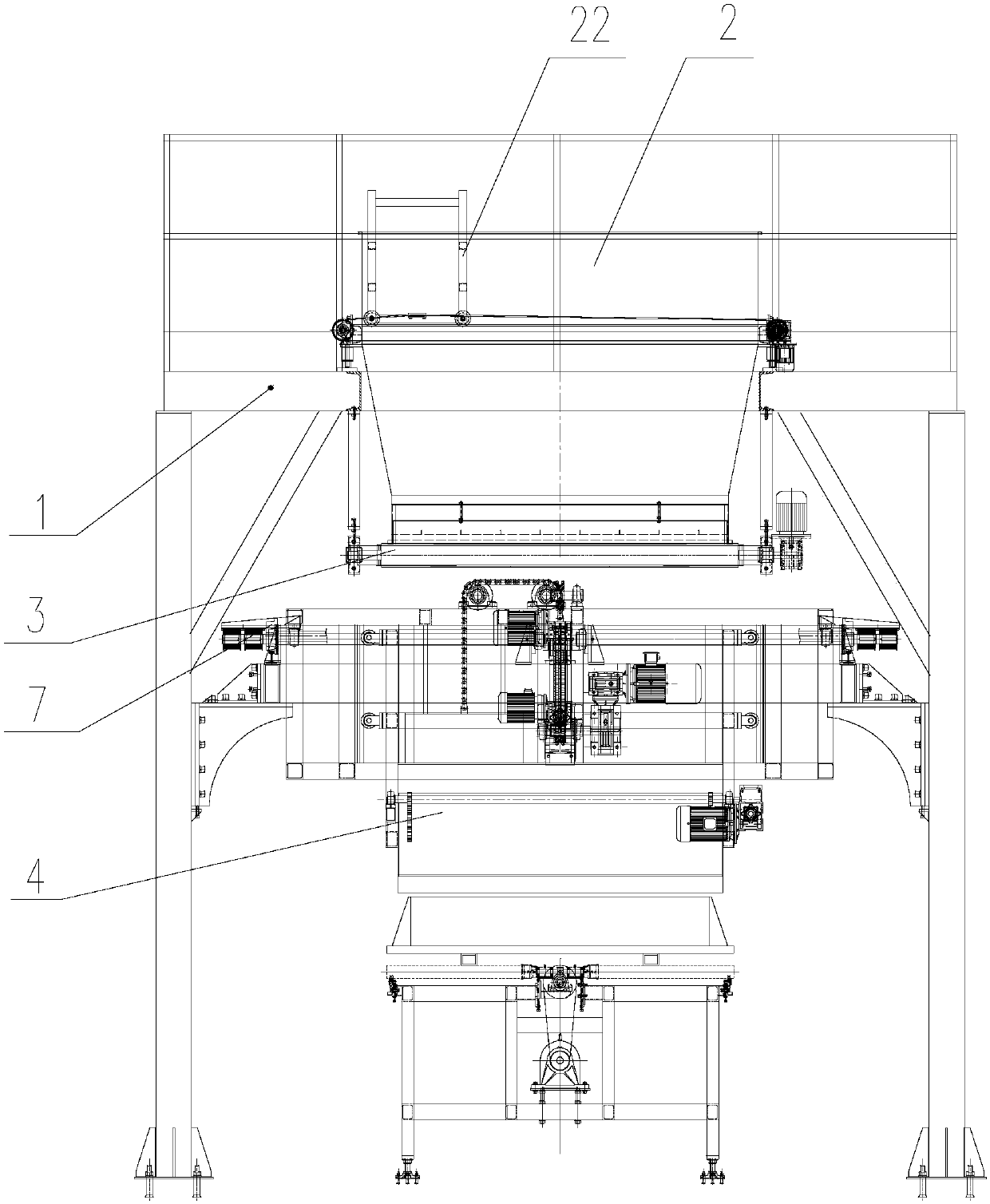 Full automatic layered material distributing machine for ceramic tiles