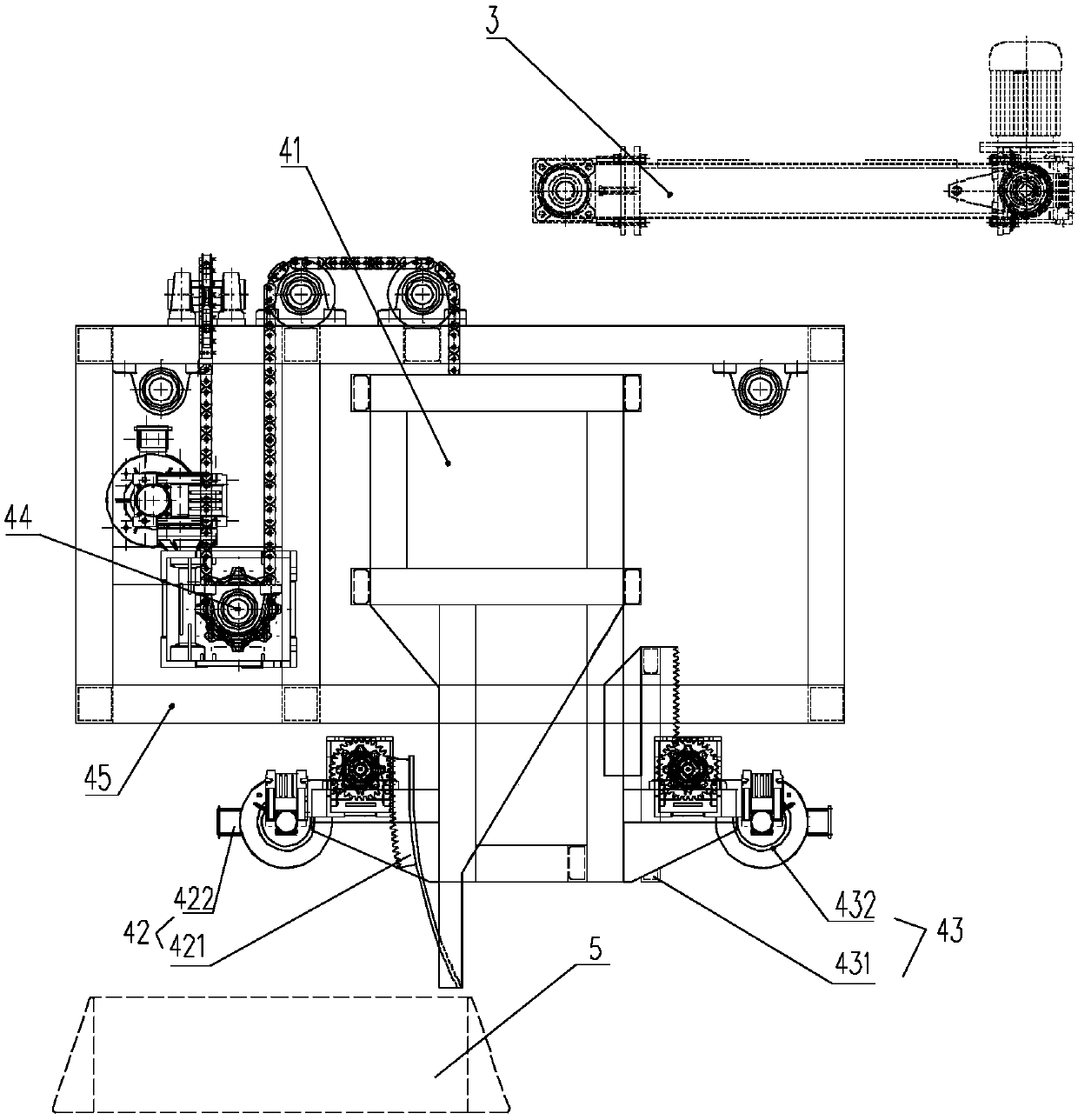 Full automatic layered material distributing machine for ceramic tiles