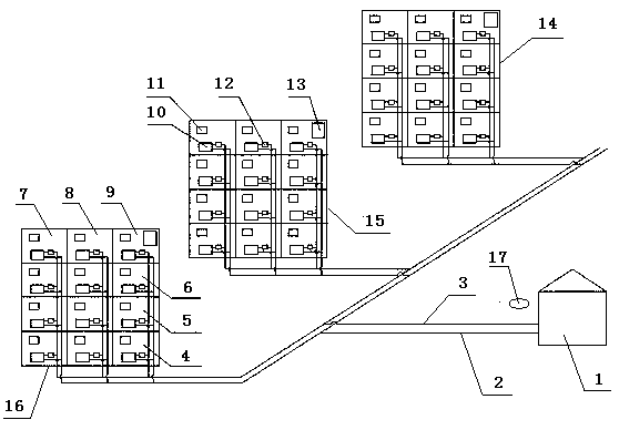 Time-sharing area-sharing user-sharing controlled heat supply device and control method