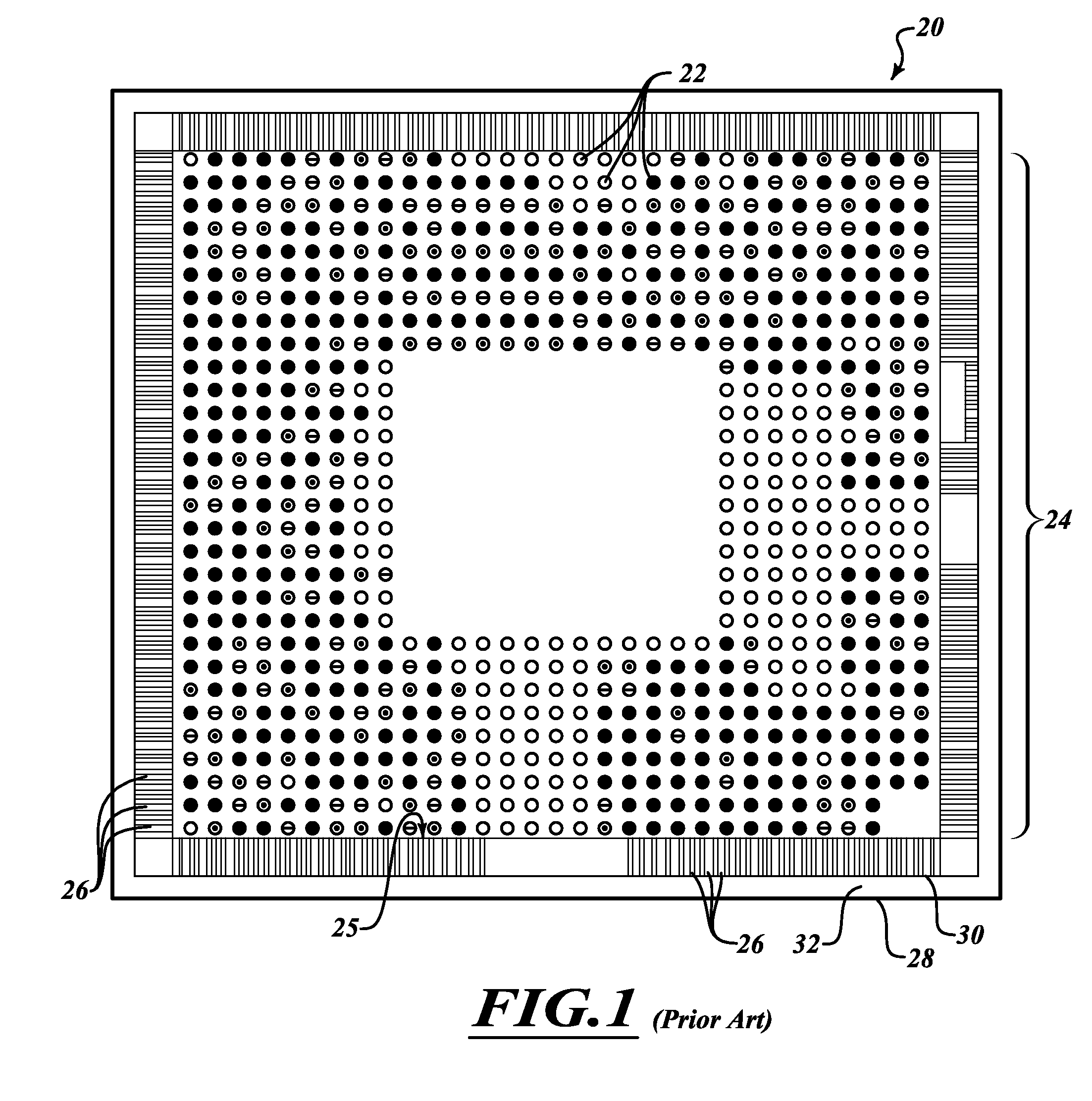 Flip chip device having simplified routing