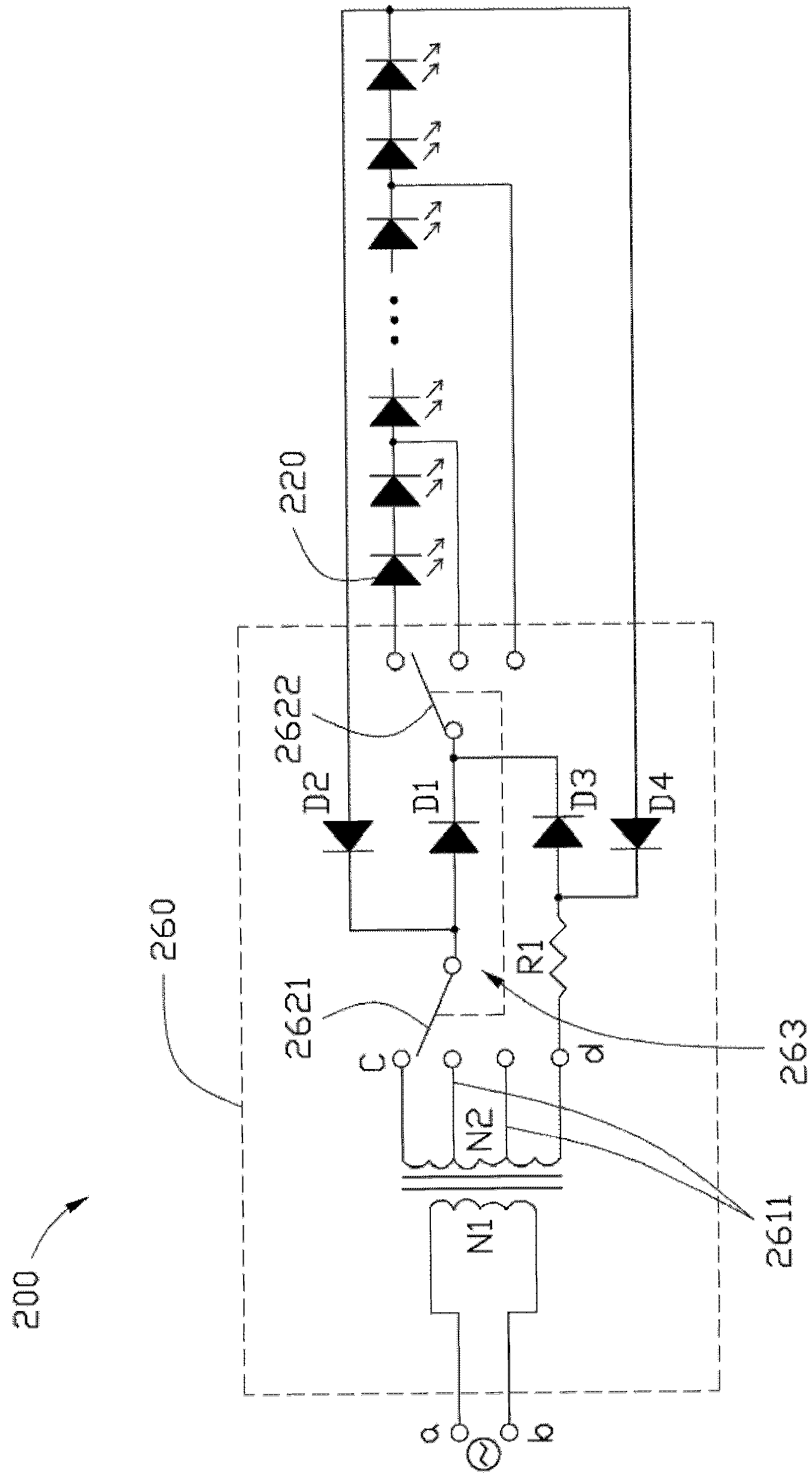 Alternating-current LED (light emitting diode) illumination device