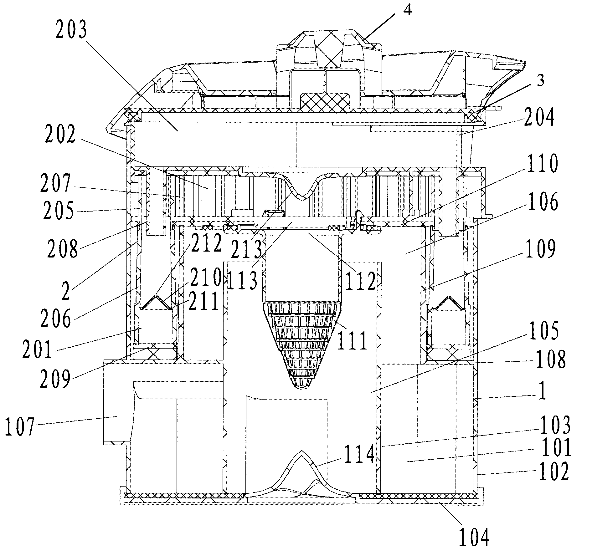 Dust separating apparatus of a vacuum cleaner