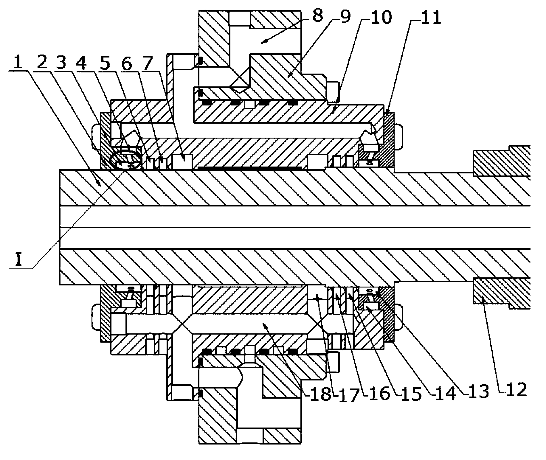 Super-high-speed electric main shaft sealing structure adopting water lubricating static pressure bearing