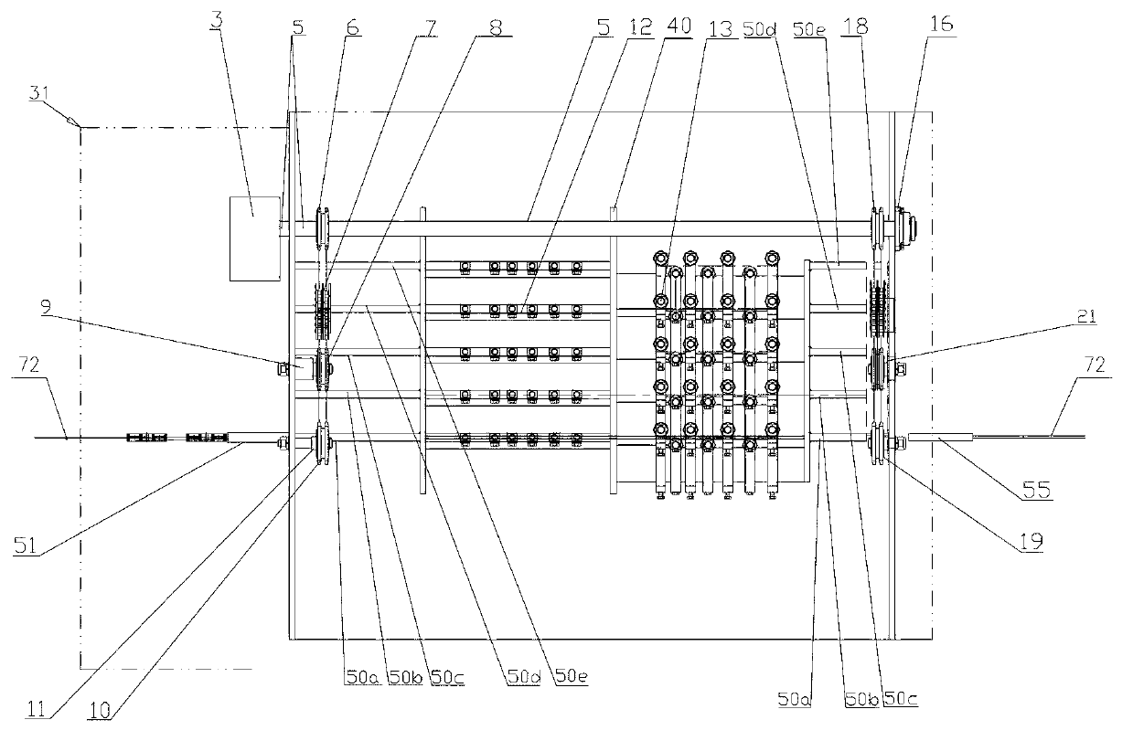 Multi-specification movement alignment mechanism of reinforcement bar straightening machine