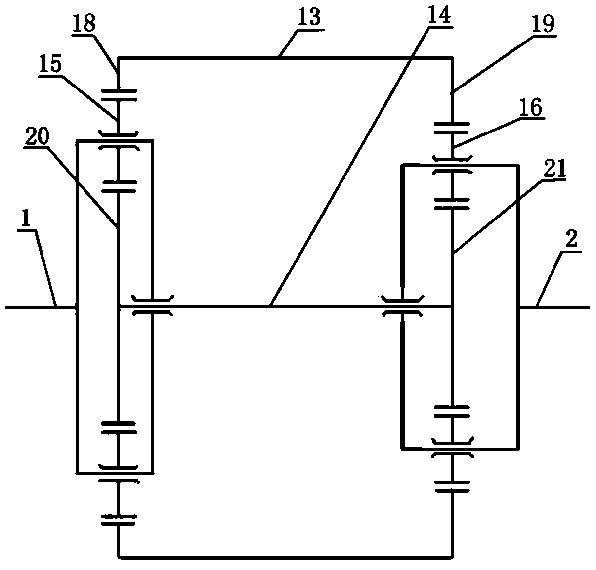 Double differential type continuously variable transmission device