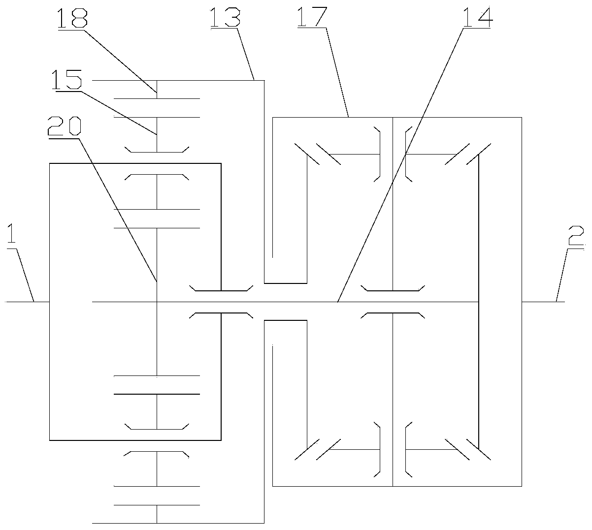 Double differential type continuously variable transmission device