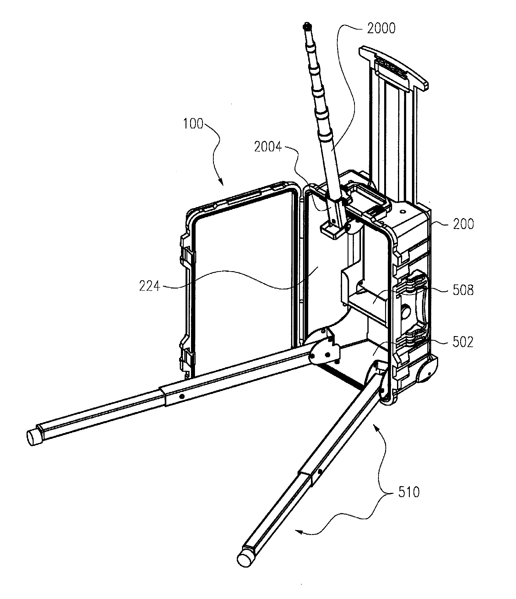 Integrated portable stand, power supply, and control panel