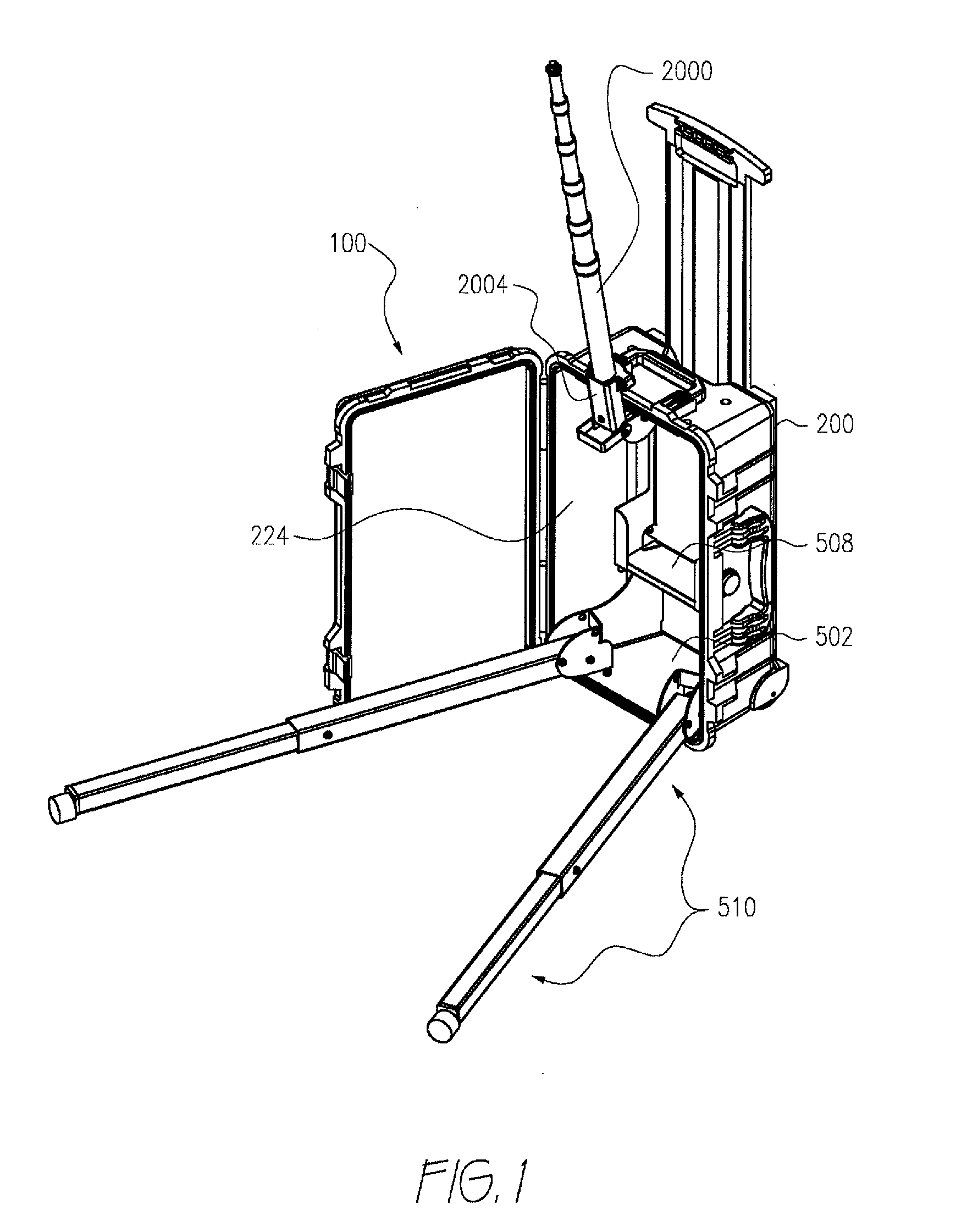 Integrated portable stand, power supply, and control panel