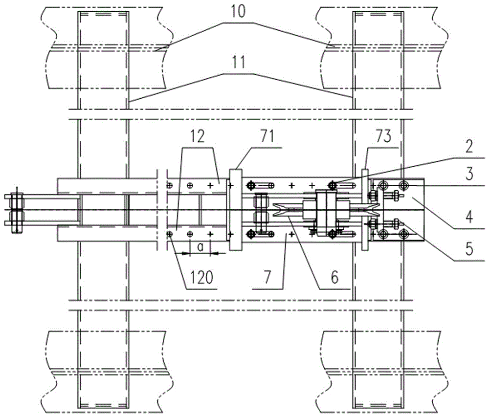 Trailer wagon tensioning device for large-size tower crane