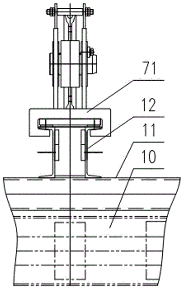 Trailer wagon tensioning device for large-size tower crane