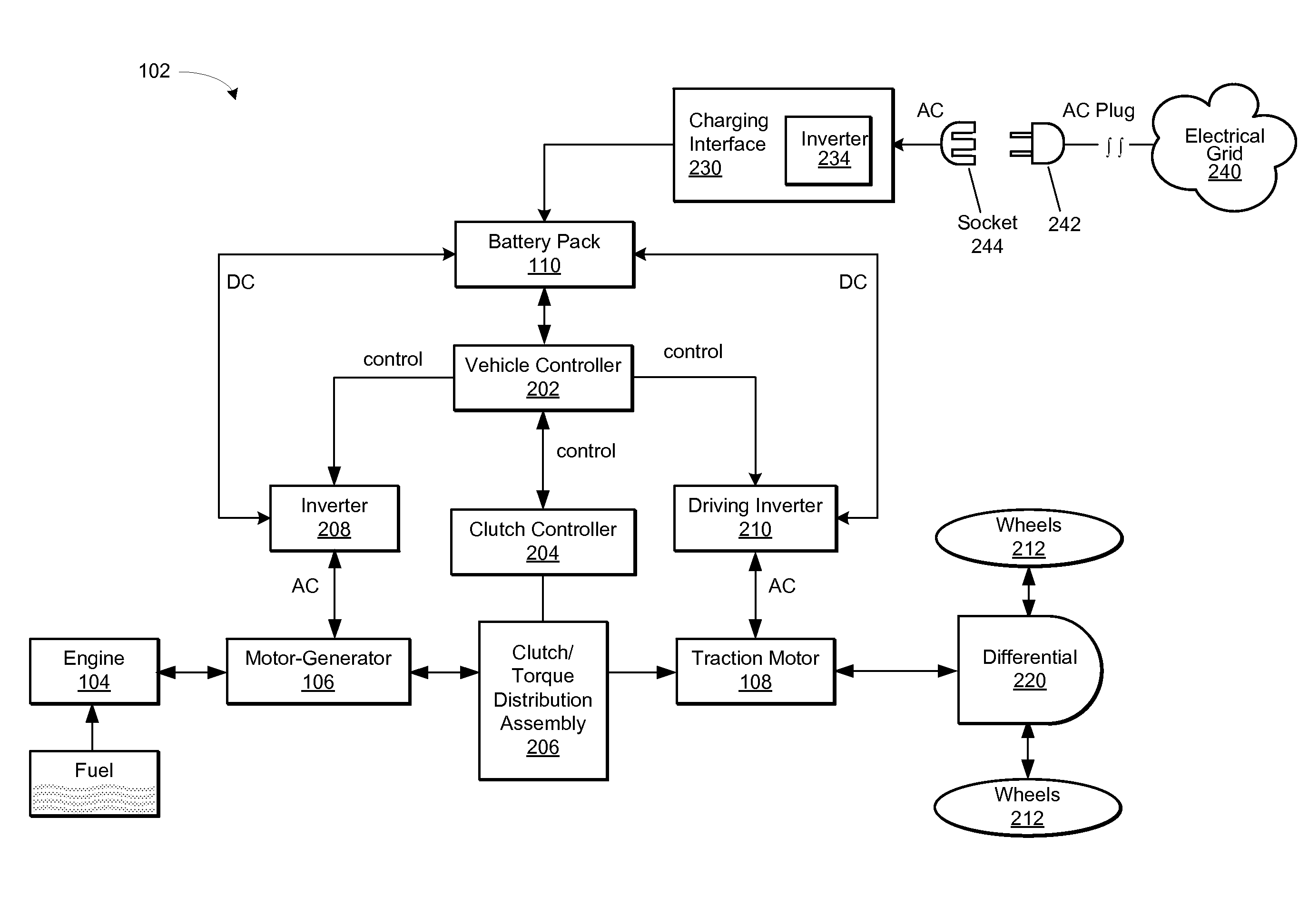 Hybrid Vehicle Having Engagable Clutch Assembly Coupled Between Engine And Traction Motor