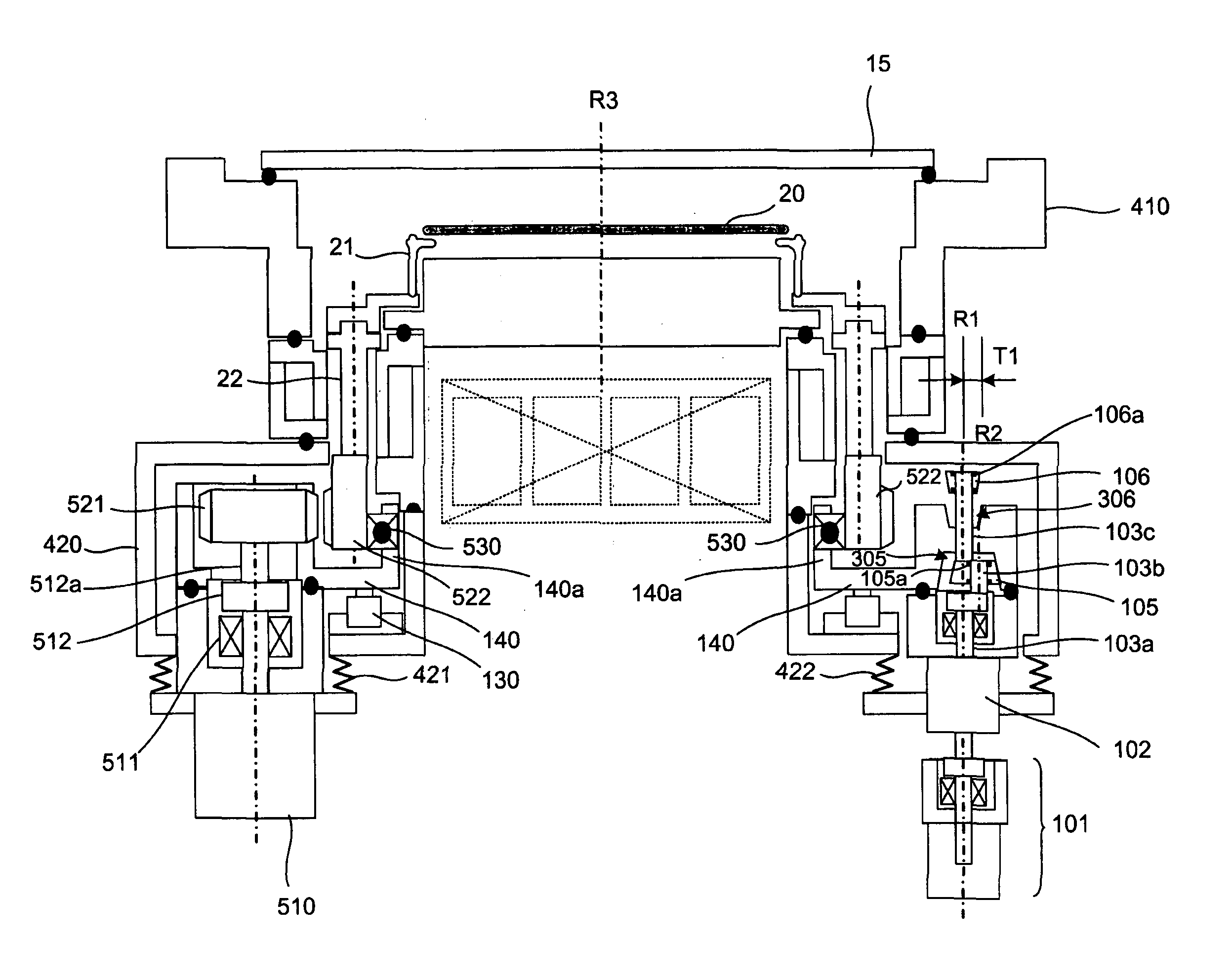 Substrate rotating and oscillating apparatus for rapid thermal process