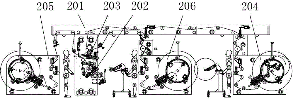 Disc type linear cutter winding and unwinding combination machine