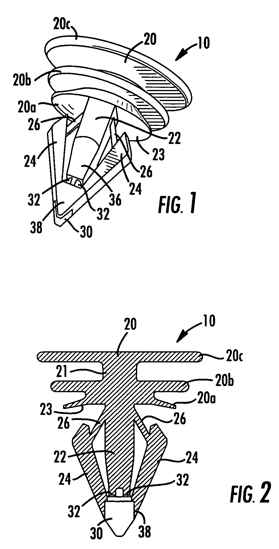 Serviceable w-base fastener