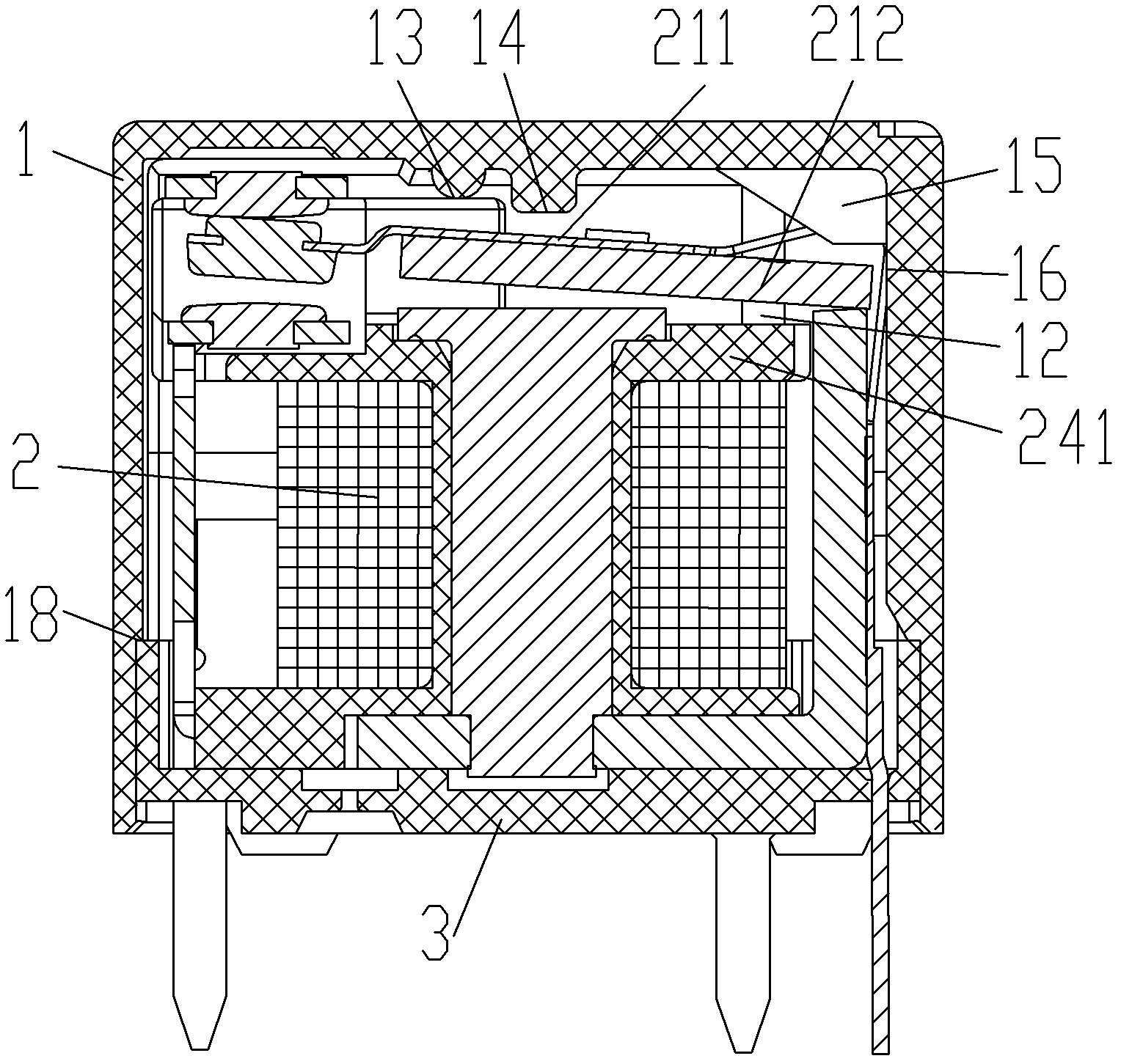 Fall-resisting electromagnetic relay