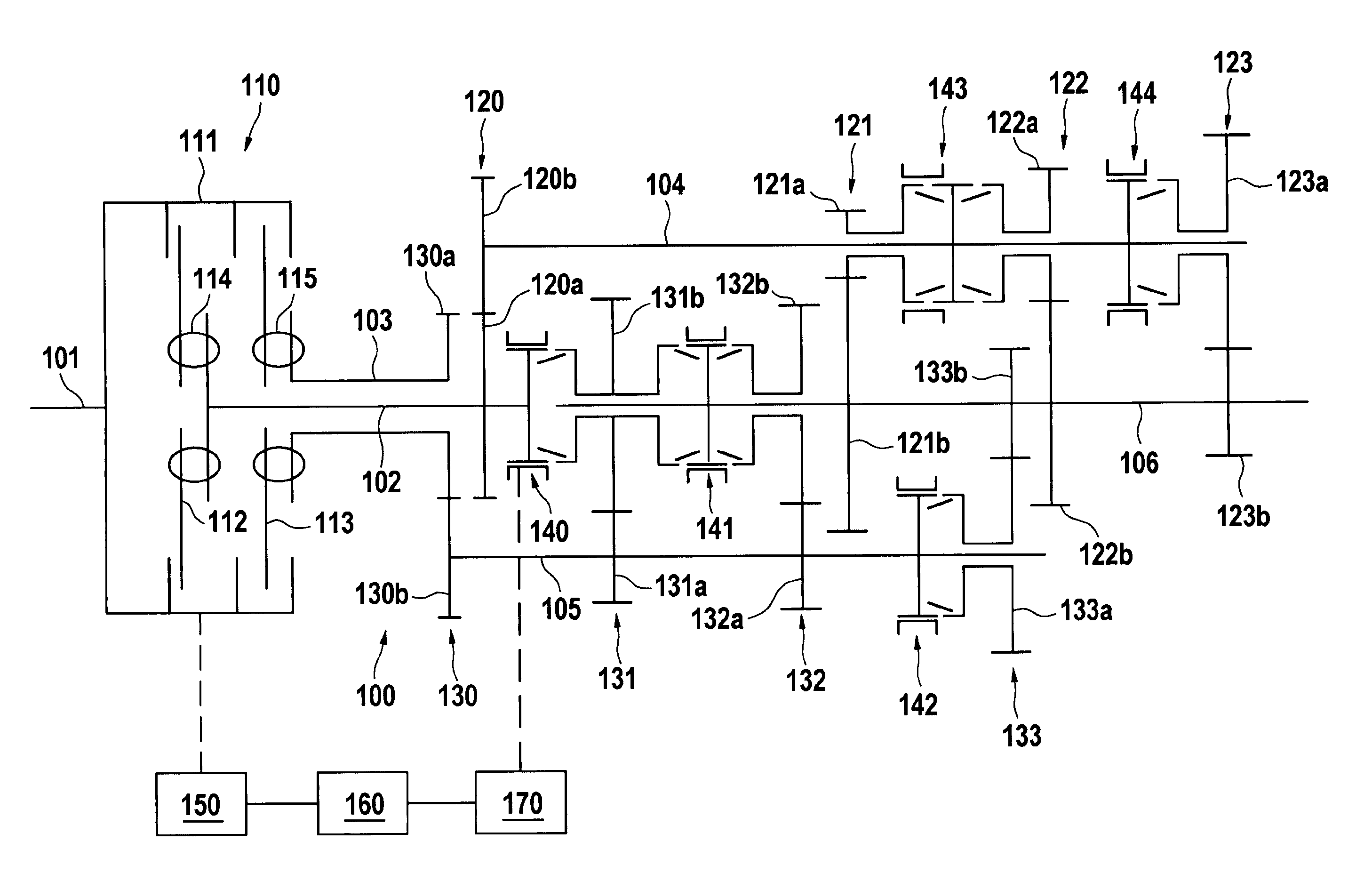 Drive train having a twin-clutch transmission and a method for controlling the same